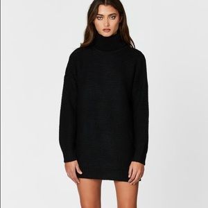 LF Carmar Waffle Knit Sweater Dress in BLACK